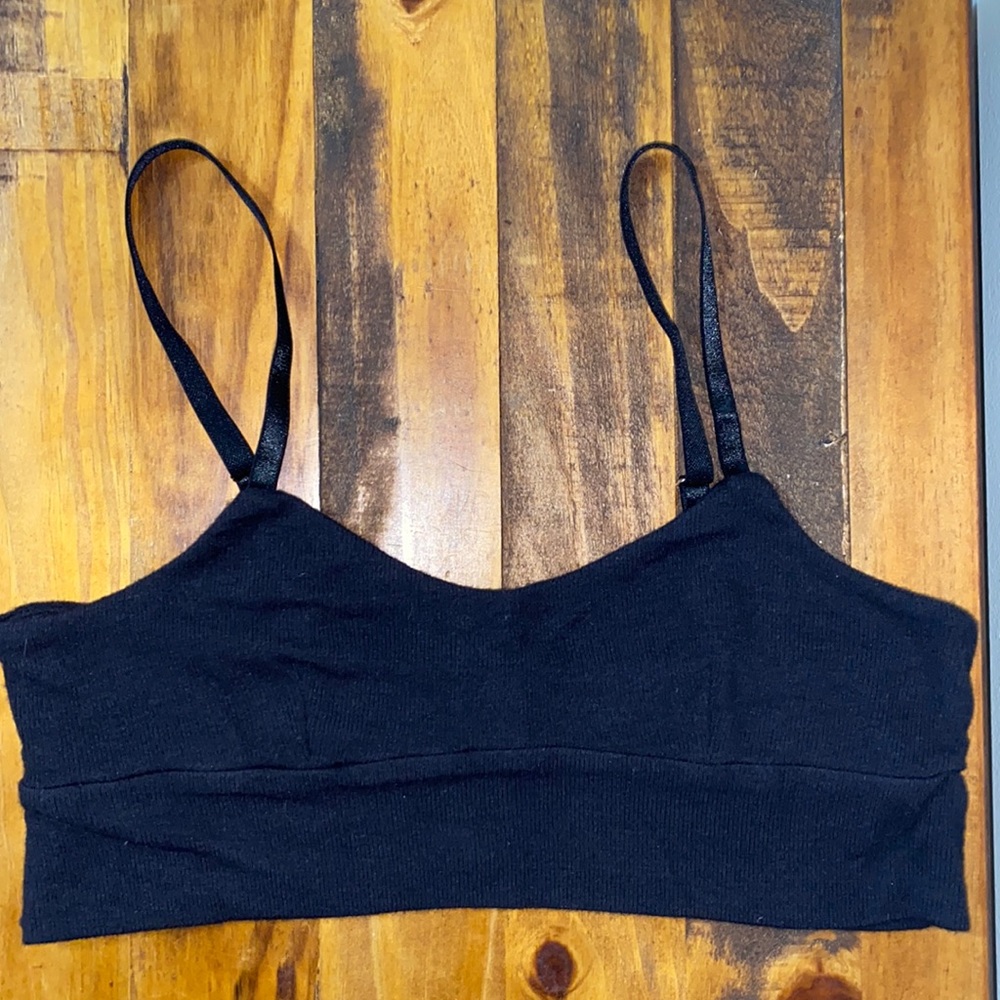 Athleta Well Rested Rib Sleep Bra Black - Picture 4 of 11
